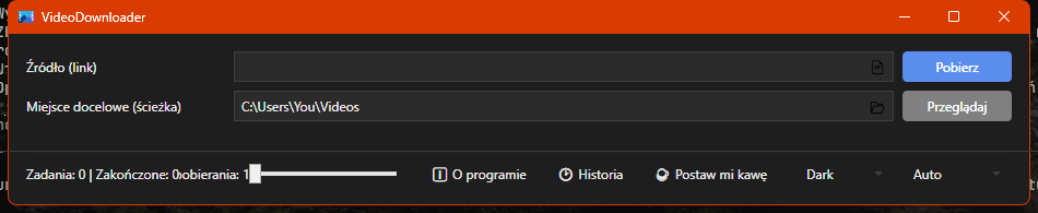 The same window in dark theme.